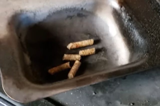 five pieces of wood pellets