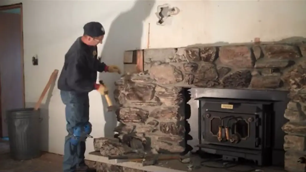 how to remove the stone fireplace facade