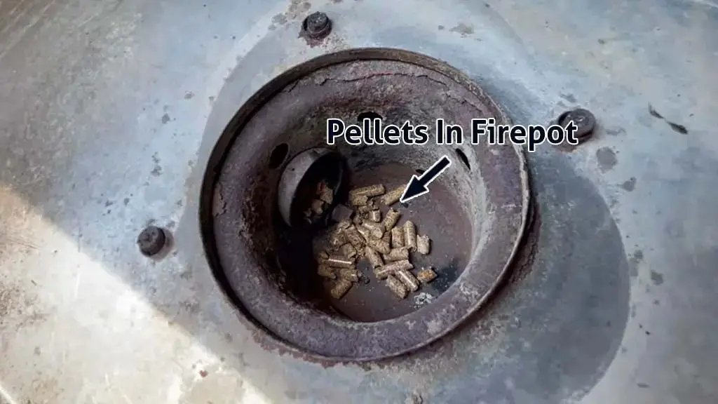 pellets in firepot in green mountain grill