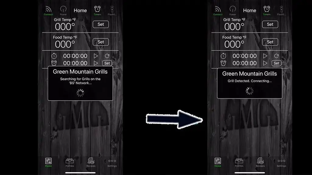 connecting the grill to home WiFi network
