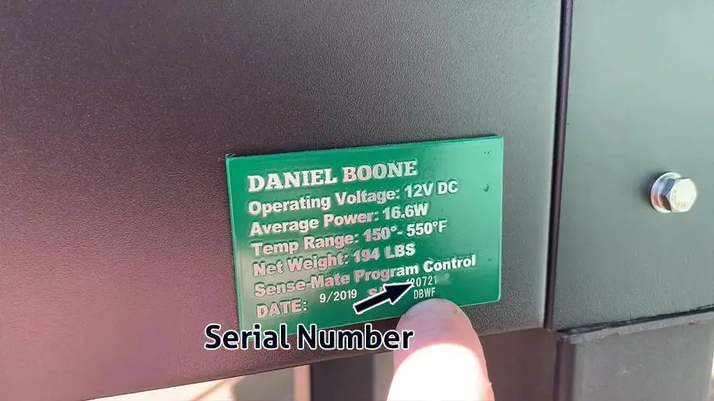 serial number in green mountain grill